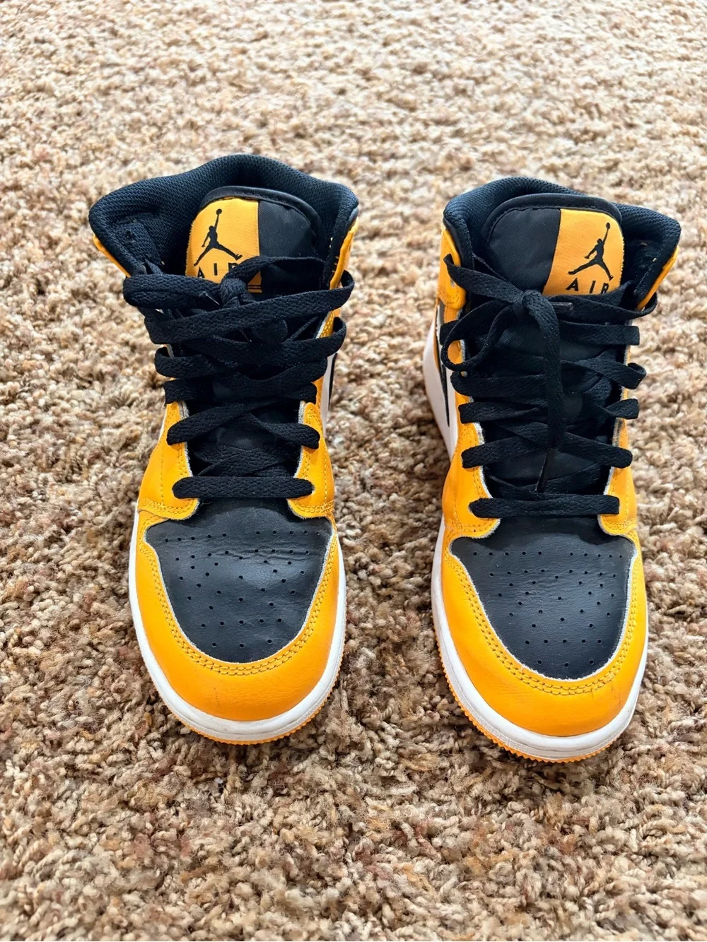 Jordan Men’s High-Top Sneakers in Yellow/Black/White